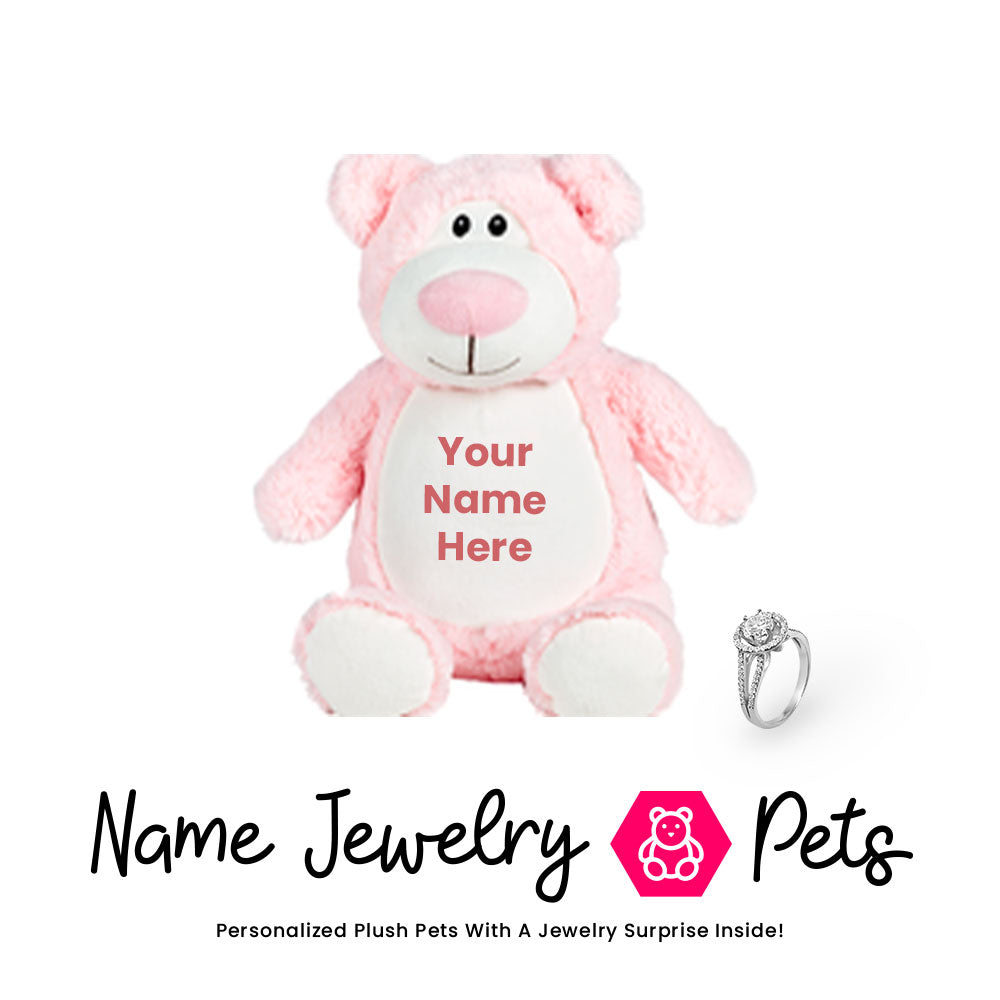 Bear-Pink Name Jewelry Pet