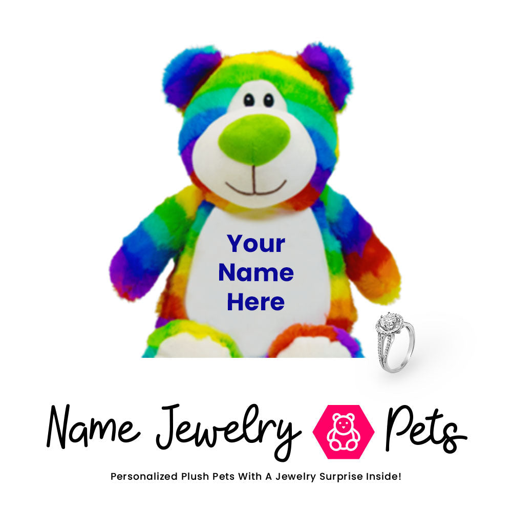 Bear-Rainbow Name Jewelry Pet