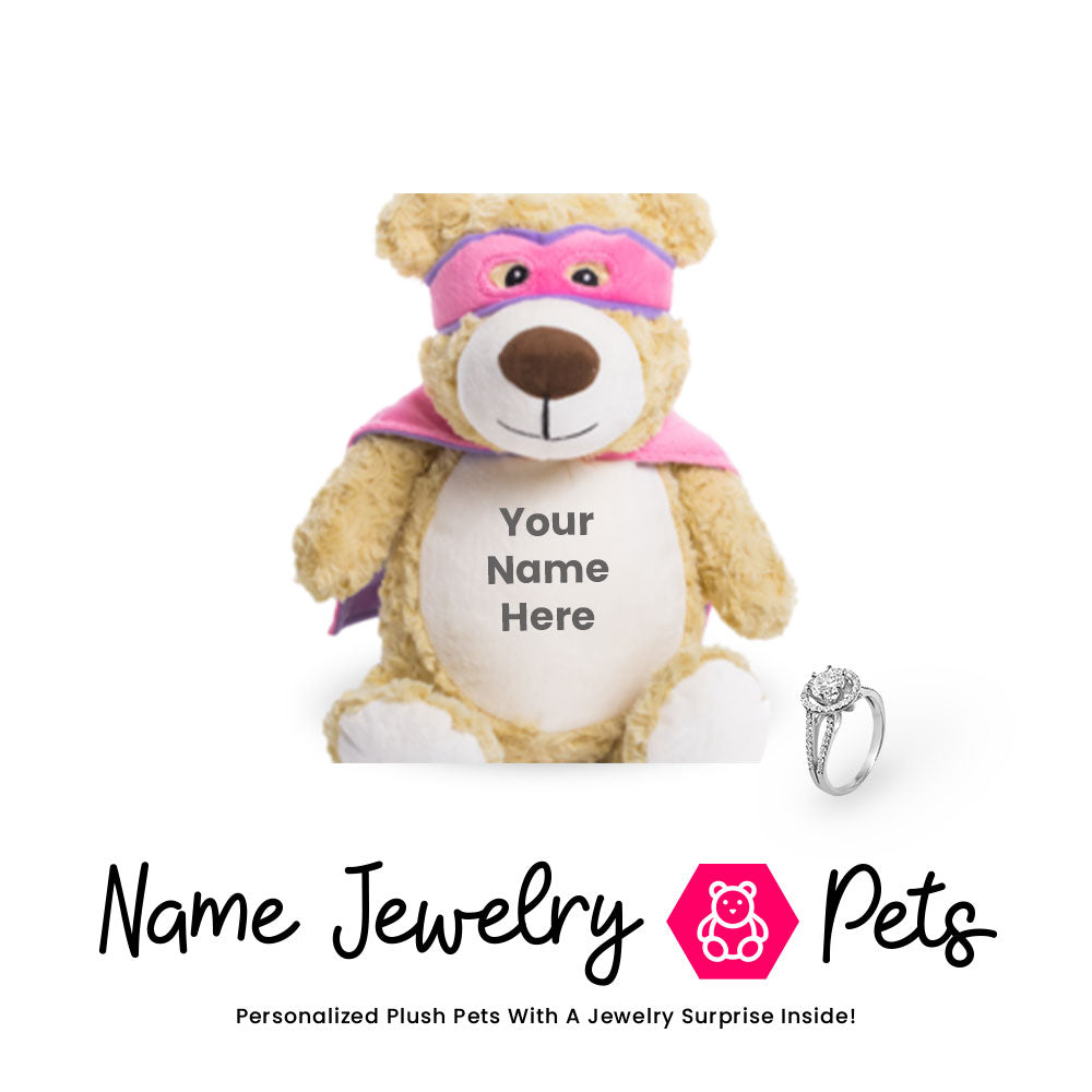 Super-Bear-Pink Name Jewelry Pet