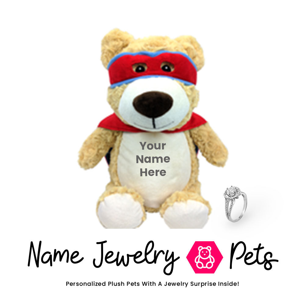 Super-Bear-Red Name Jewelry Pet