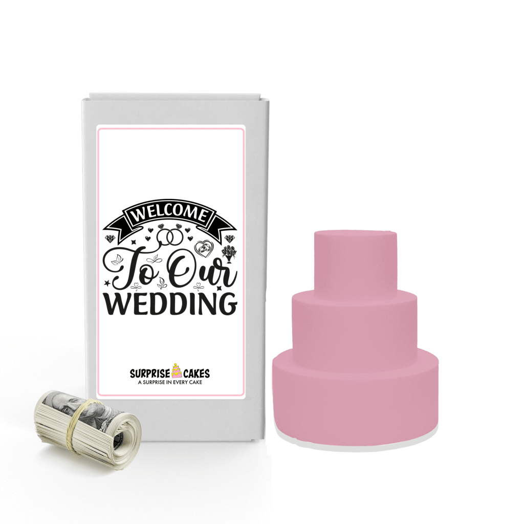 Welcome to our wedding | Wedding Surprise Cash Cakes