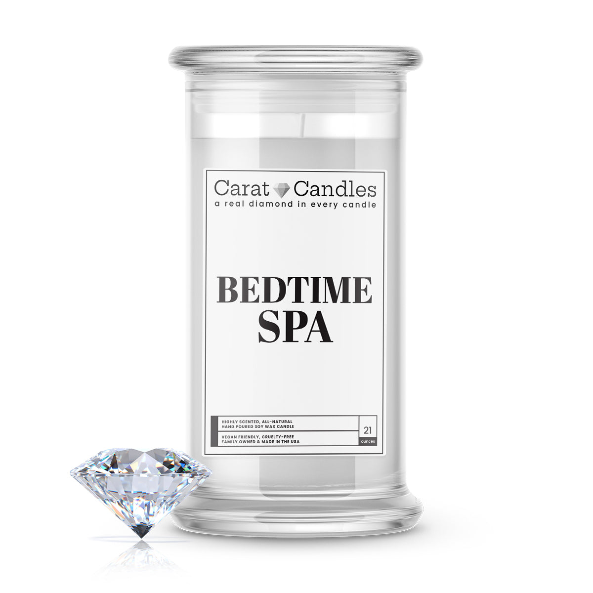 Bedtime Spa Diamond Carat Candle – 21 oz Luxury Diamond Candle