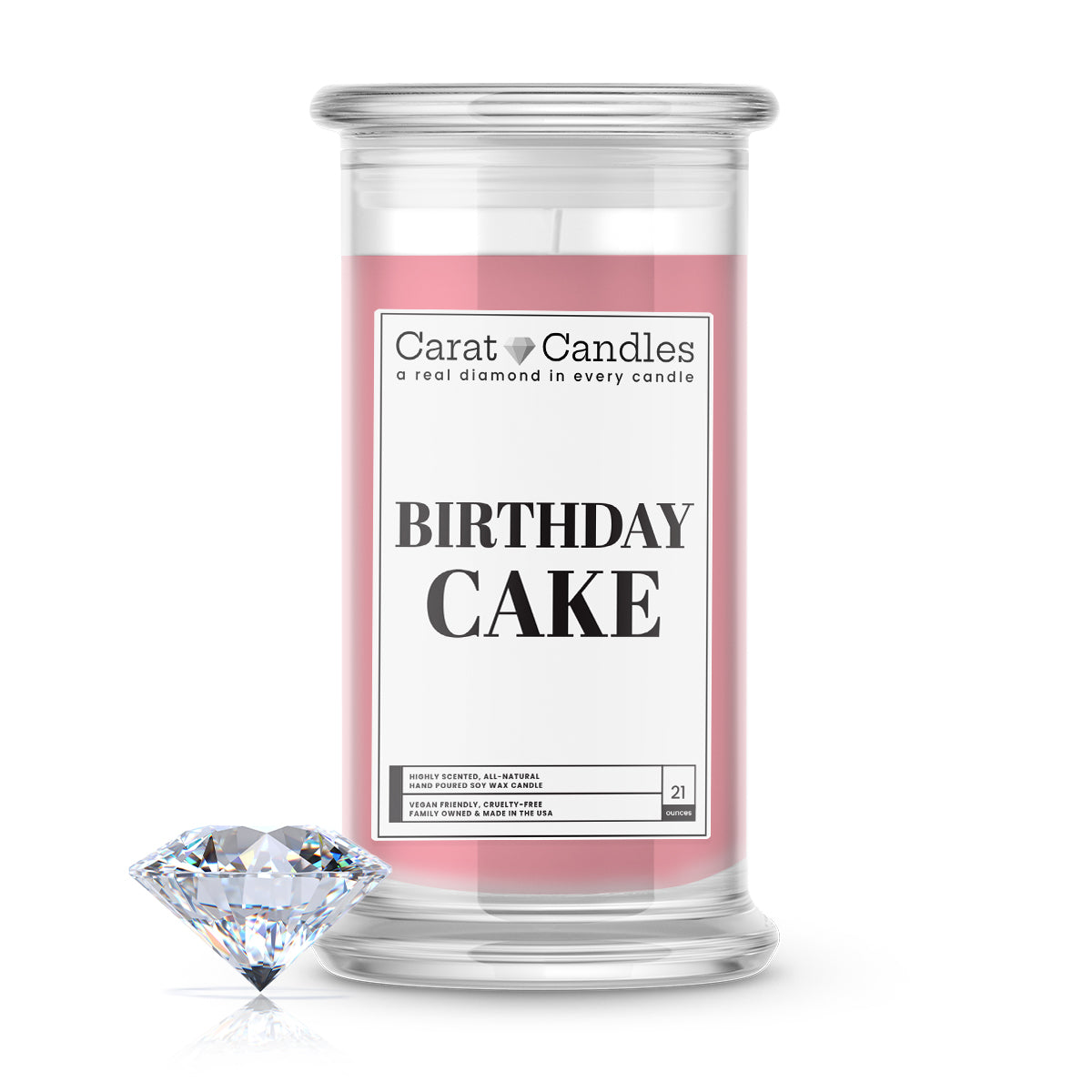 Birthday Cake Diamond Carat Candle – 21 oz Luxury Diamond Candle