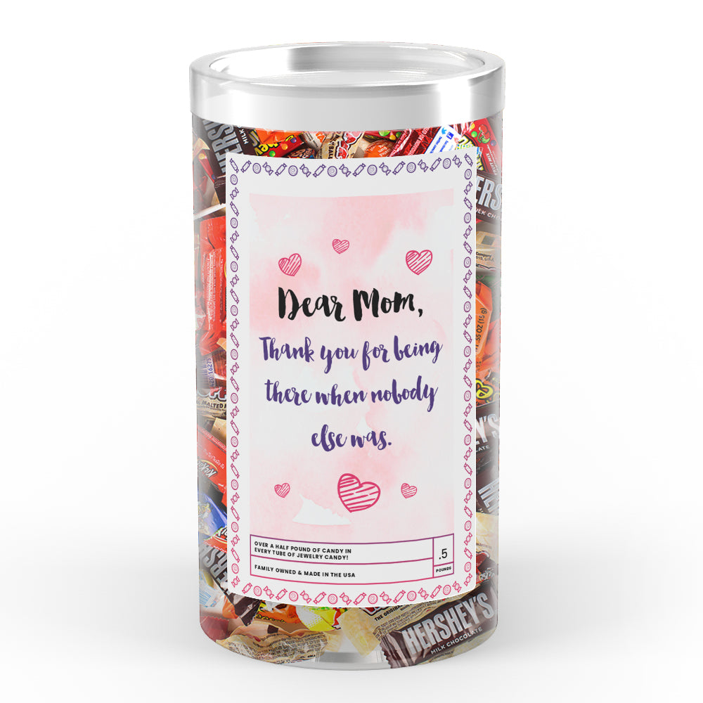 Dear Mom Thank you for being there  when nobody else was Candy