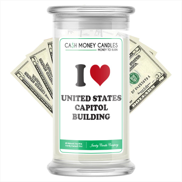I Love UNITED STATES CAPITOL BUILDING Landmark Cash Candles