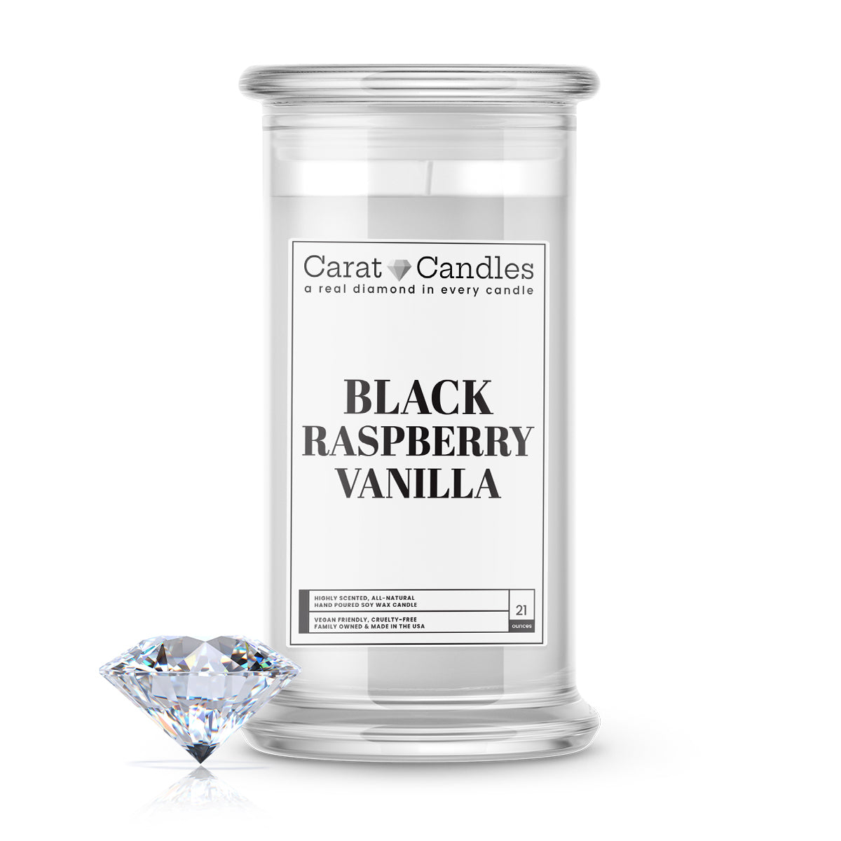 Black Raspberry Vanilla Diamond Carat Candle – 21 oz Luxury Diamond Candle