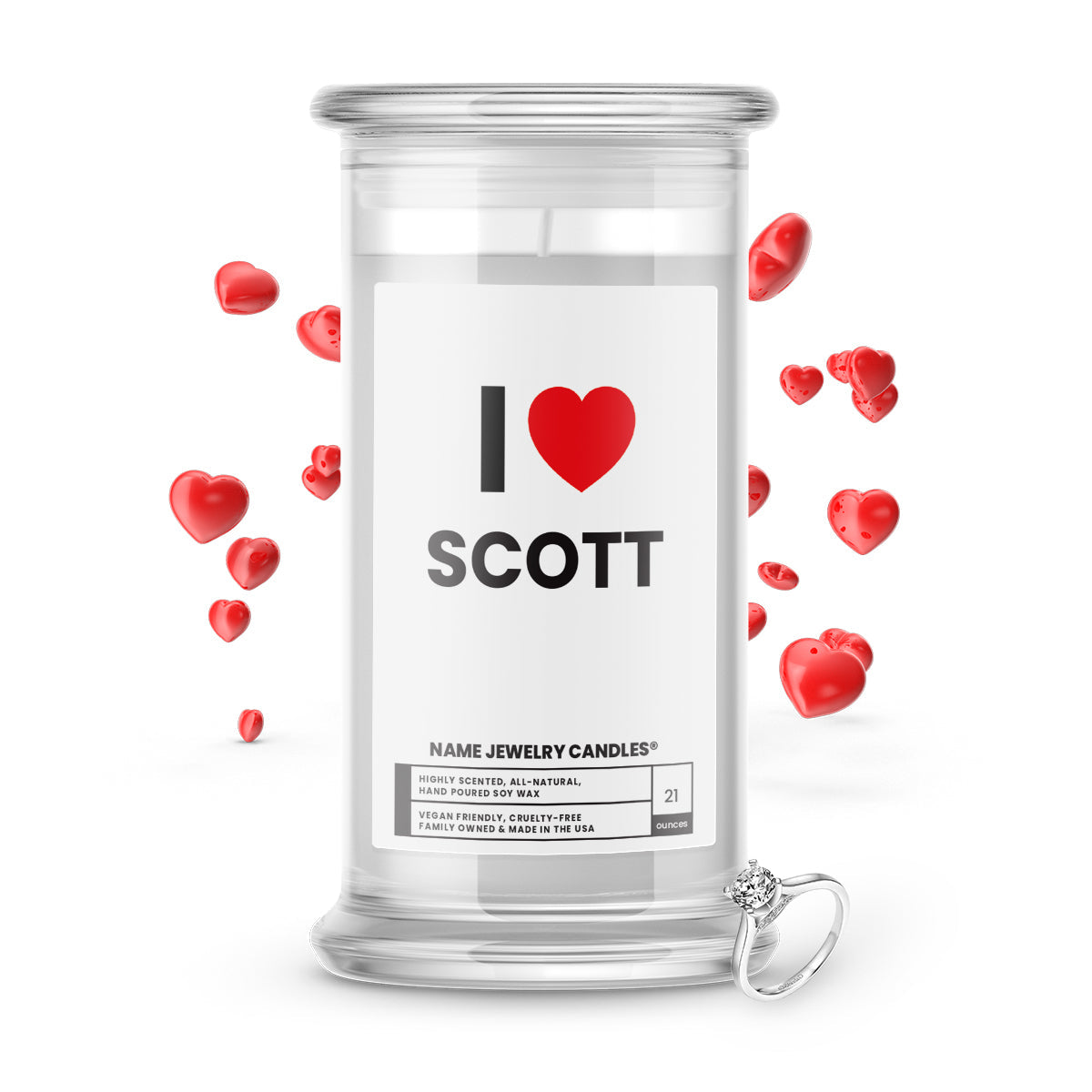 I ❤️ SCOTT | Name Jewelry Candles