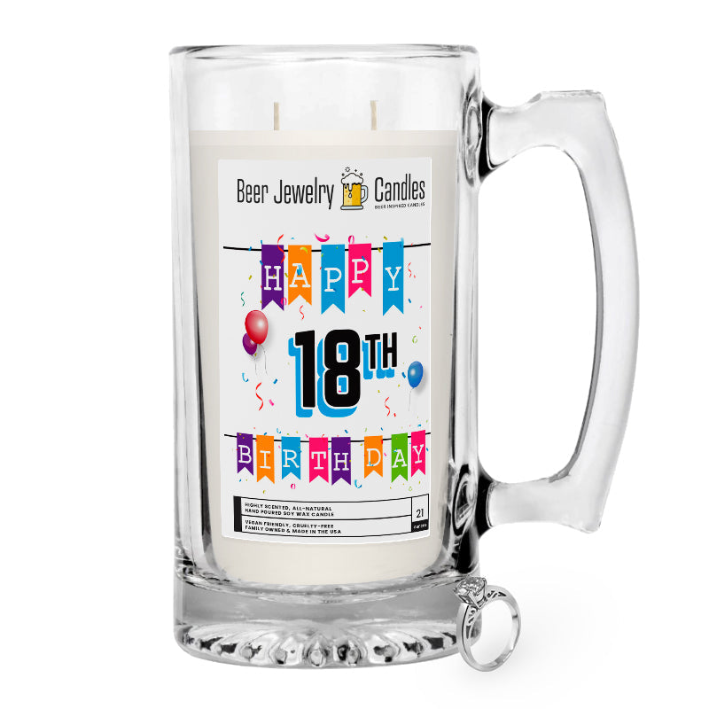Happy 18th Birthday Beer Jewelry Candle