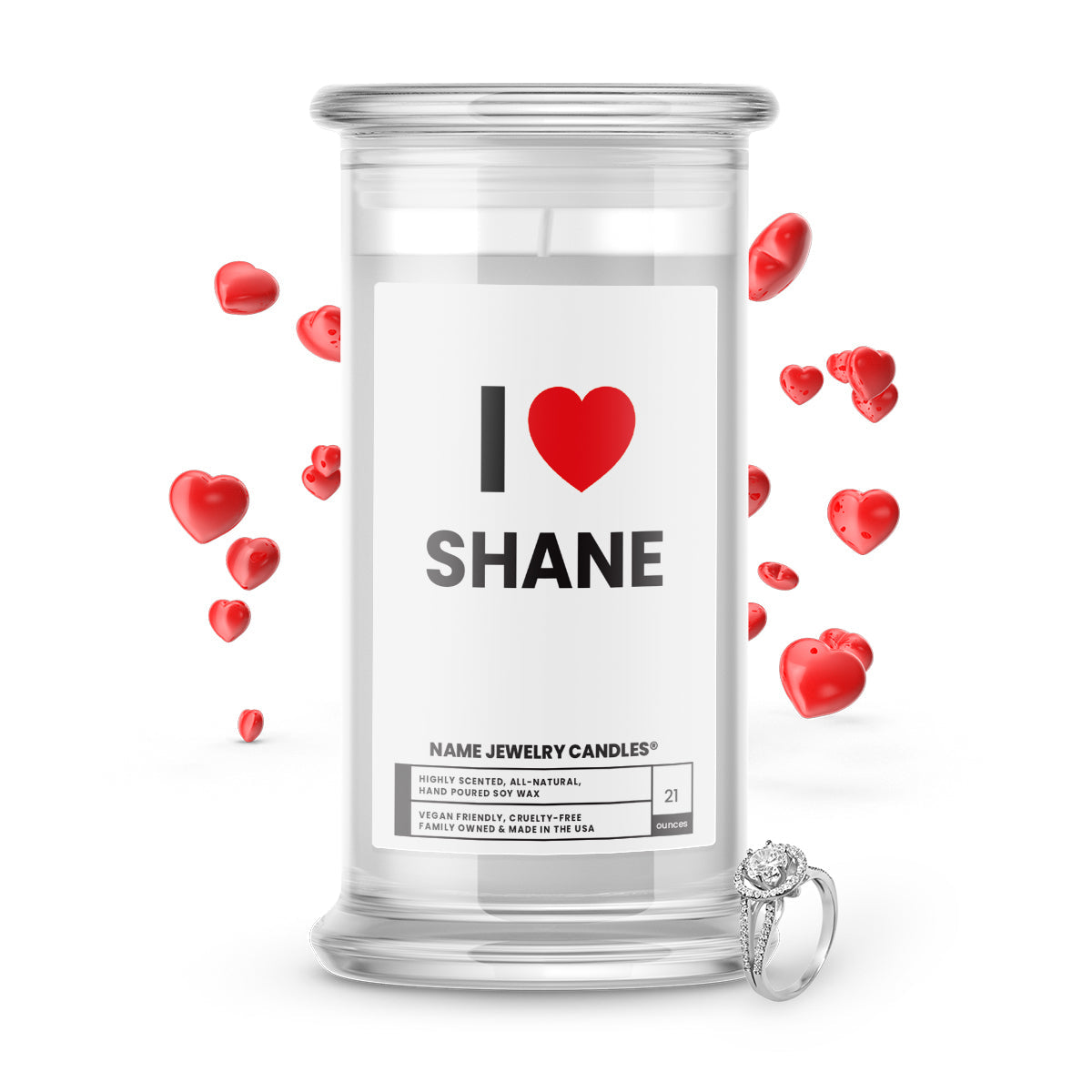 I ❤️ SHANE | Name Jewelry Candles
