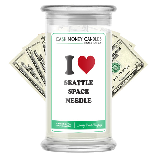 I Love SEATTLE SPACE NEEDLE Landmark Cash Candles
