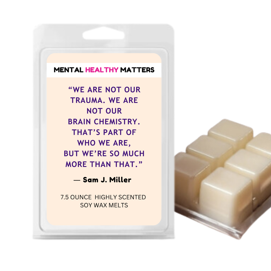 WE ARE NOT OUR TRAUMA. WE ARE NOT OUR BRAIN CHEMISTRY. THAT'S PART OF WHO WE ARE, BUT WE'RE SO MUCH MORE THAN THAT - SAM J MILLER | MENTAL HEALTH WAX MELTS