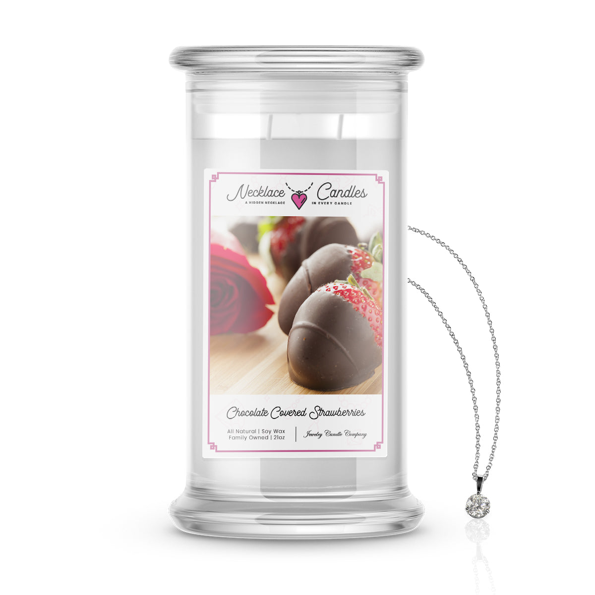 Chocolate Covered Strawberries | Necklace Candles