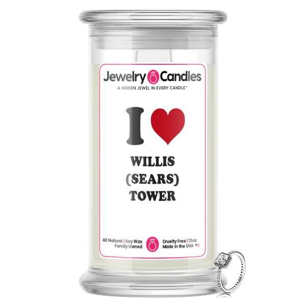 I Love WILLIS (SEARS)  TOWER Landmark  Jewelry Candles