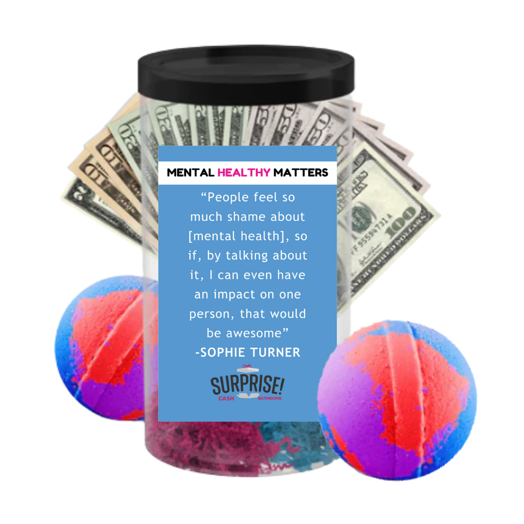 PEOPEL FEEL SO MACH SHAME ABOUT MENTAL HEALTH,  SO IF, BY TALKING ABOUT IT, I CAN EVEN HAVE IMPACT ON ONE PERSON, THAT WOULD BE AWESOME| MENTAL HEALTH CASH BATH BOMBS