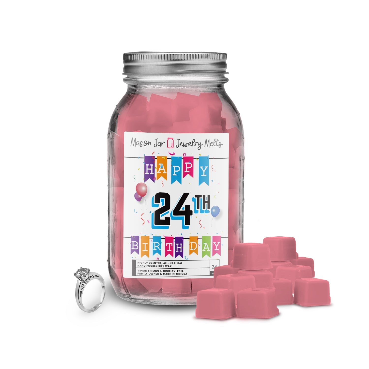 Happy 24th Birthday Mason Jar Jewelry Melts