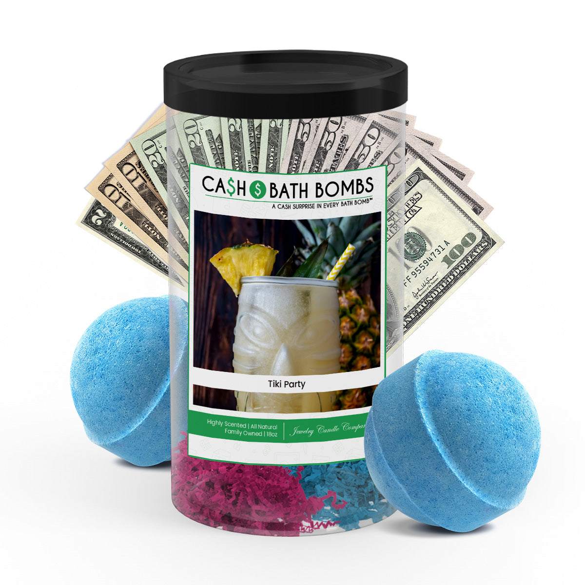 Tiki Party Cash Bath Bomb Tube Bundle (2-PACK)