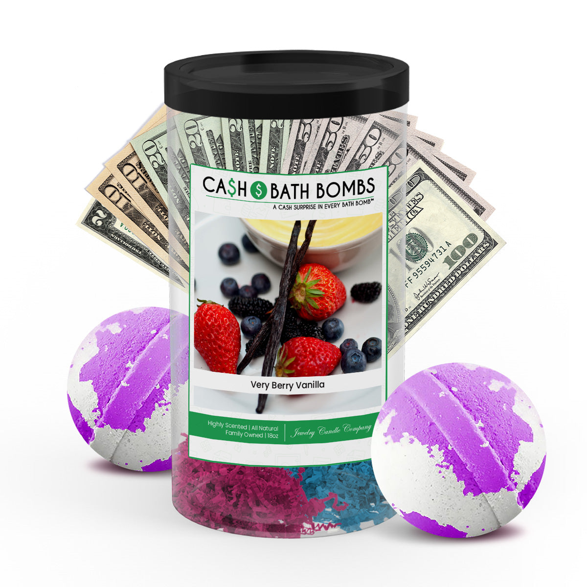 Very Berry Cash Bath Bomb Tube Bundle (2-PACK)