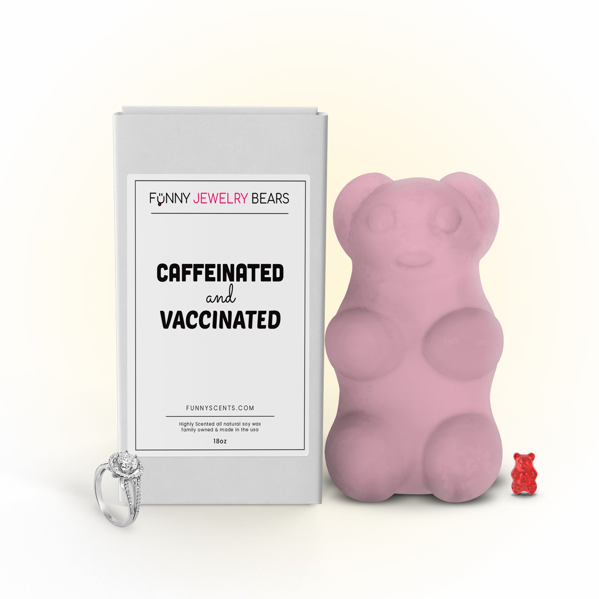 Caffeinated and Vaccinated Funny Jewelry Bear Wax Melts