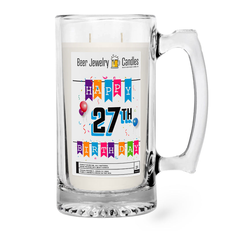 Happy 27th Birthday Beer Jewelry Candle