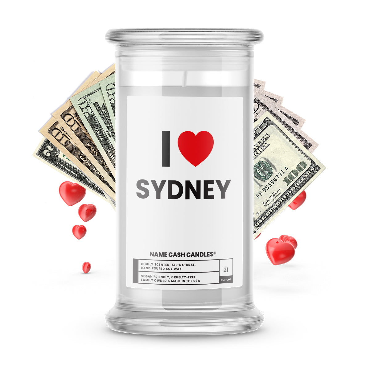 I ❤️ SYDNEY | Name Cash Money Candles