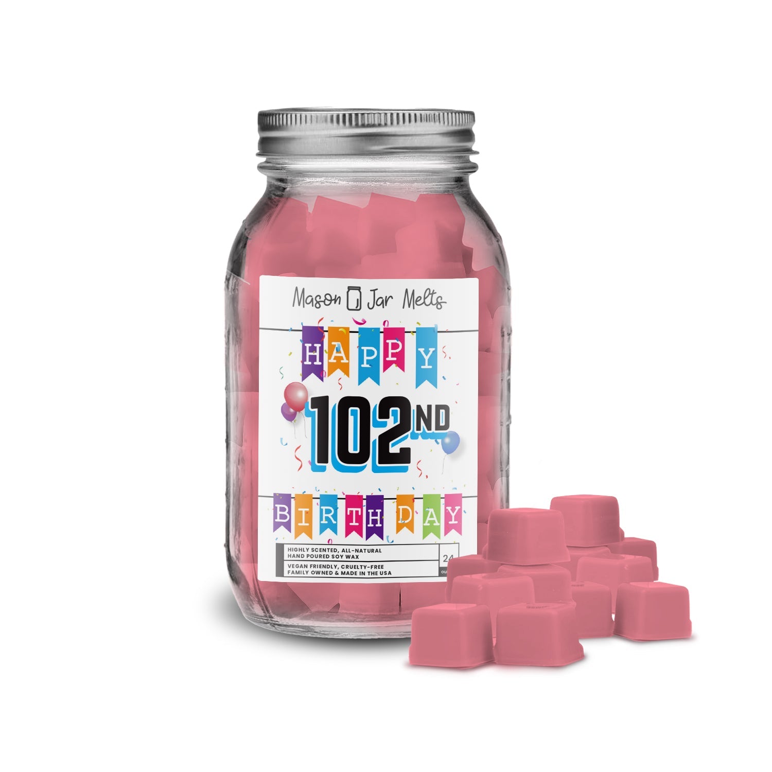 Happy 102nd Birthday Mason Jar  Melts