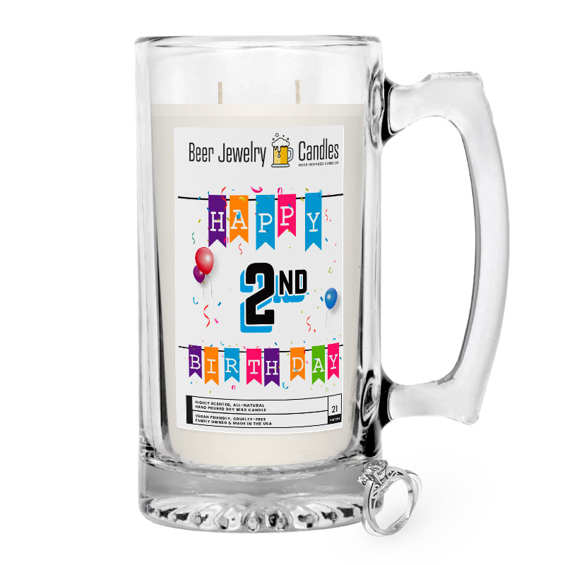 Happy 2nd Birthday Beer Jewelry Candle
