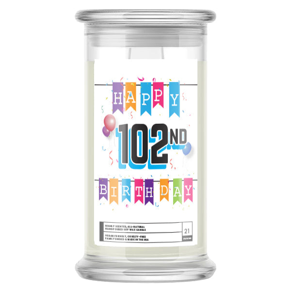 Happy 102nd Birthday Candle
