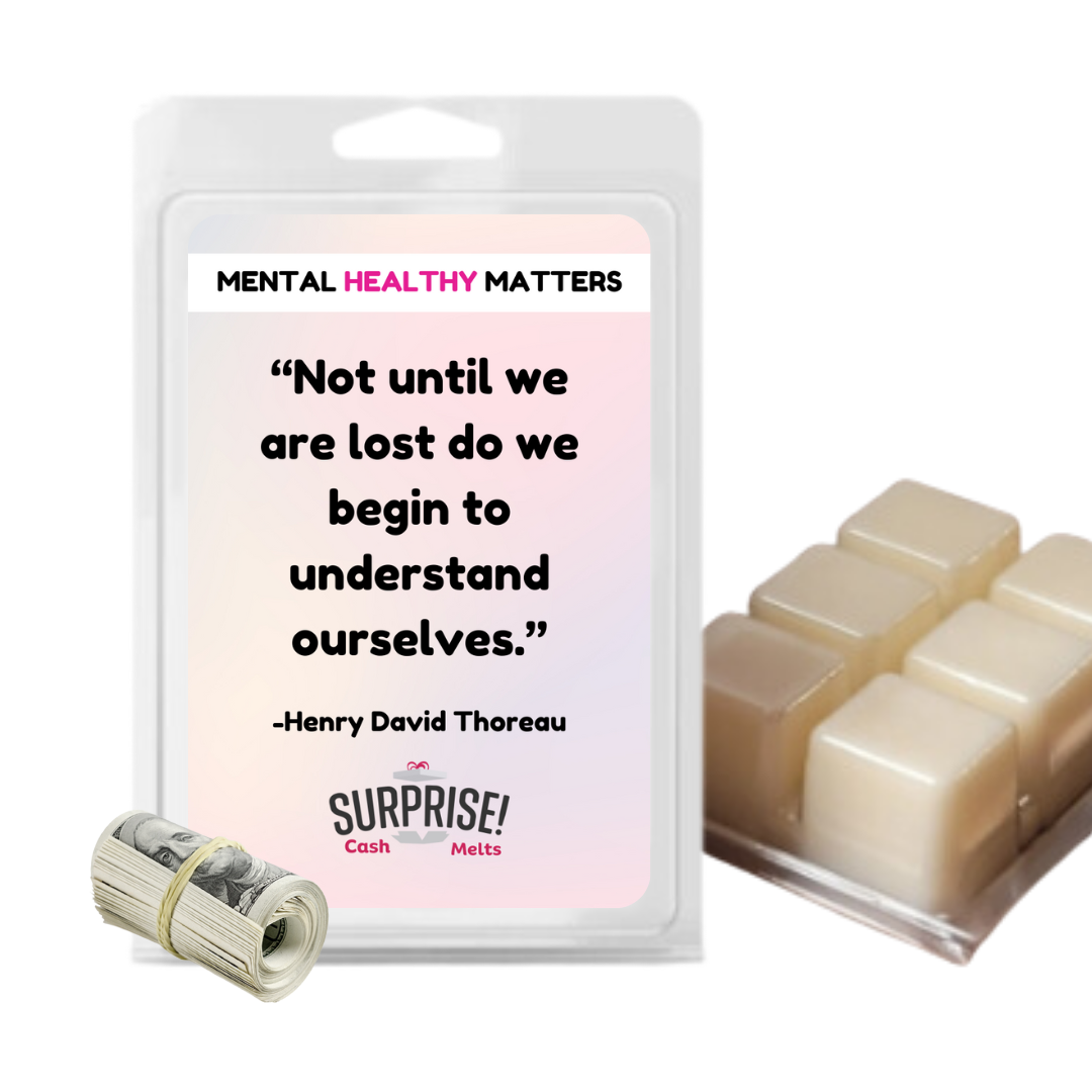 NOT UNTIL WE ARE LOST DO WE BEGIN TO UNDERSTAND OURSELVES.  | MENTAL HEALTH CASH WAX MELTS