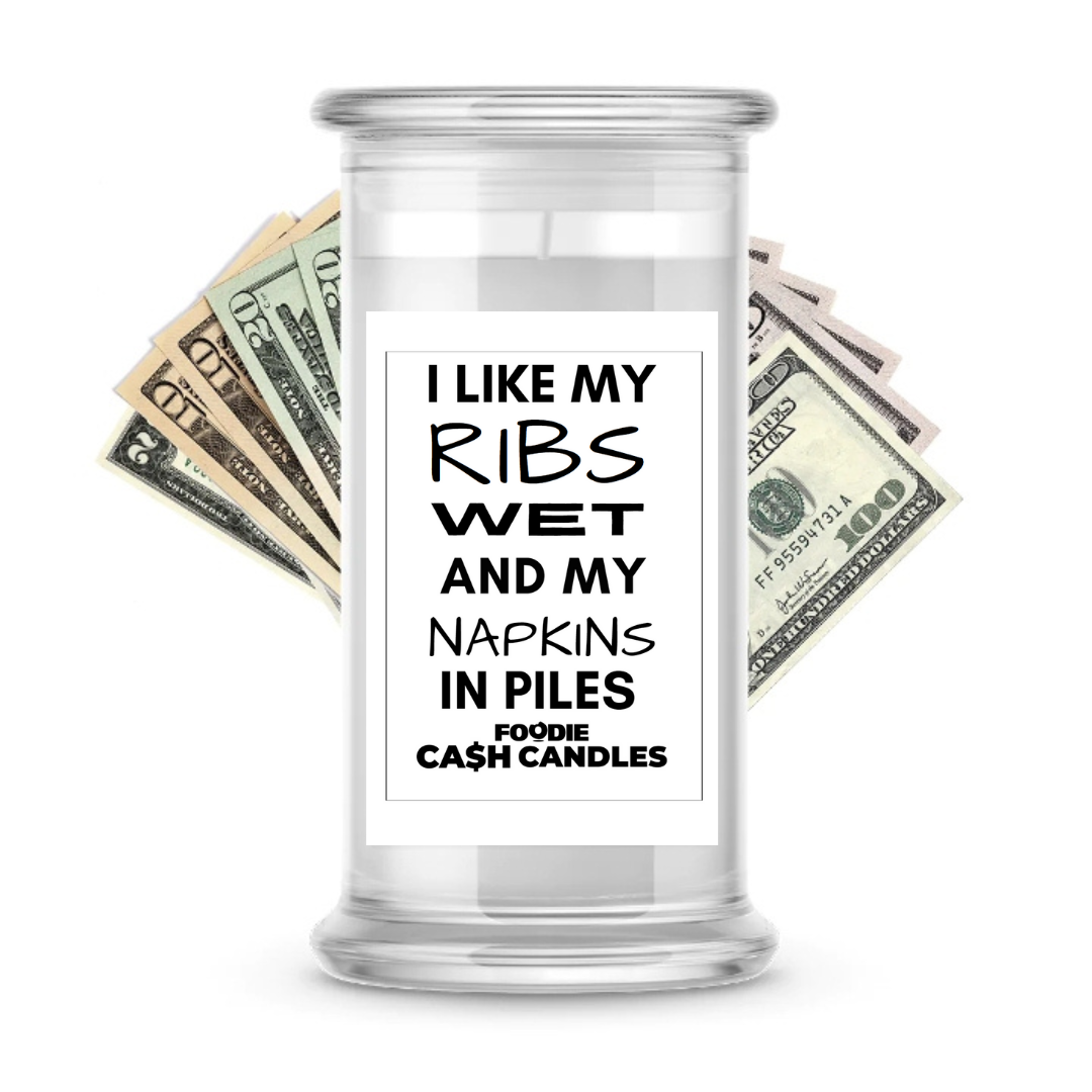 I like my ribs wet and my napkins in piles | Foodie Cash Candles