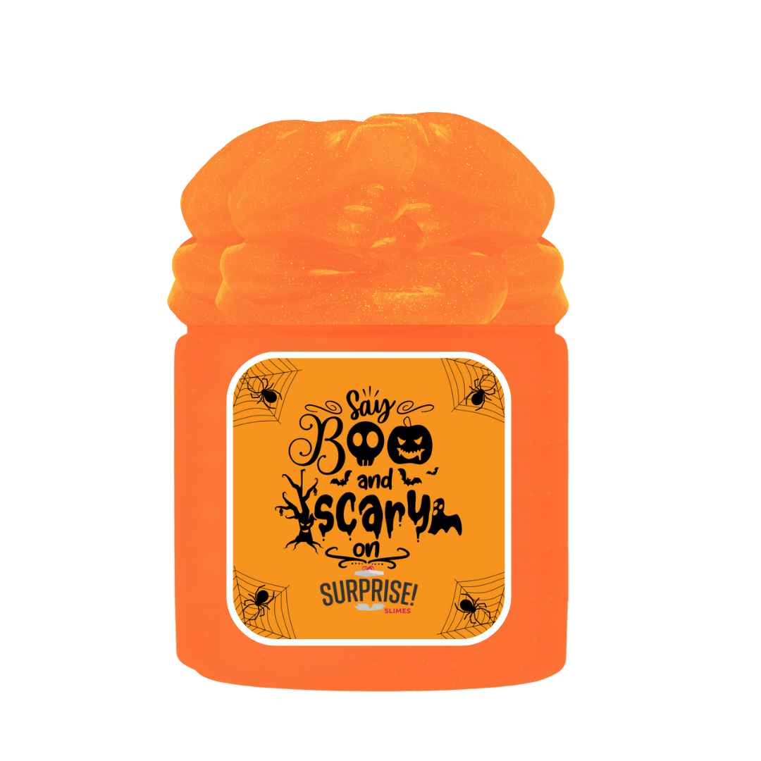 SAY BOO AND SCARY ON HALLOWEEN SLIME