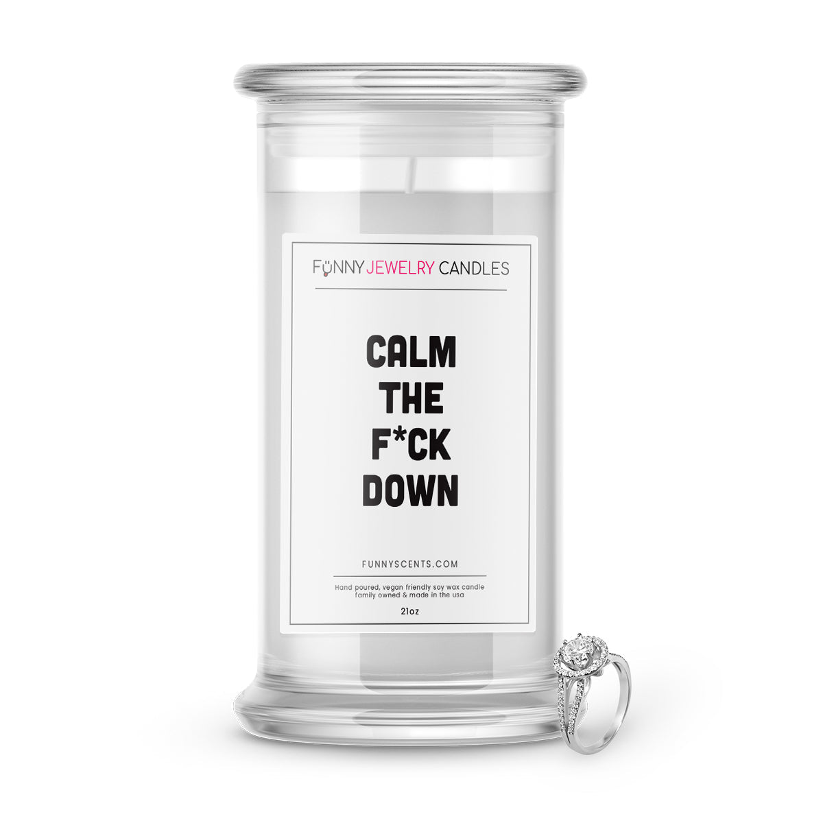 Calm The F*ck Down Jewelry Funny Candles