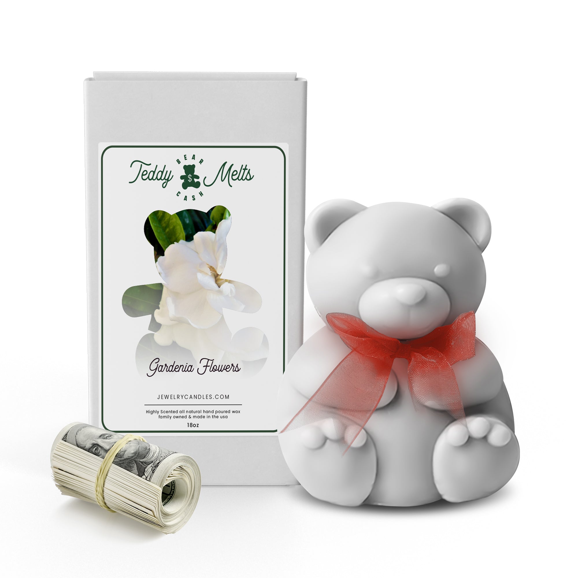 Gardenia Flowers Cash Money GIANT Teddy Bear Wax Melts