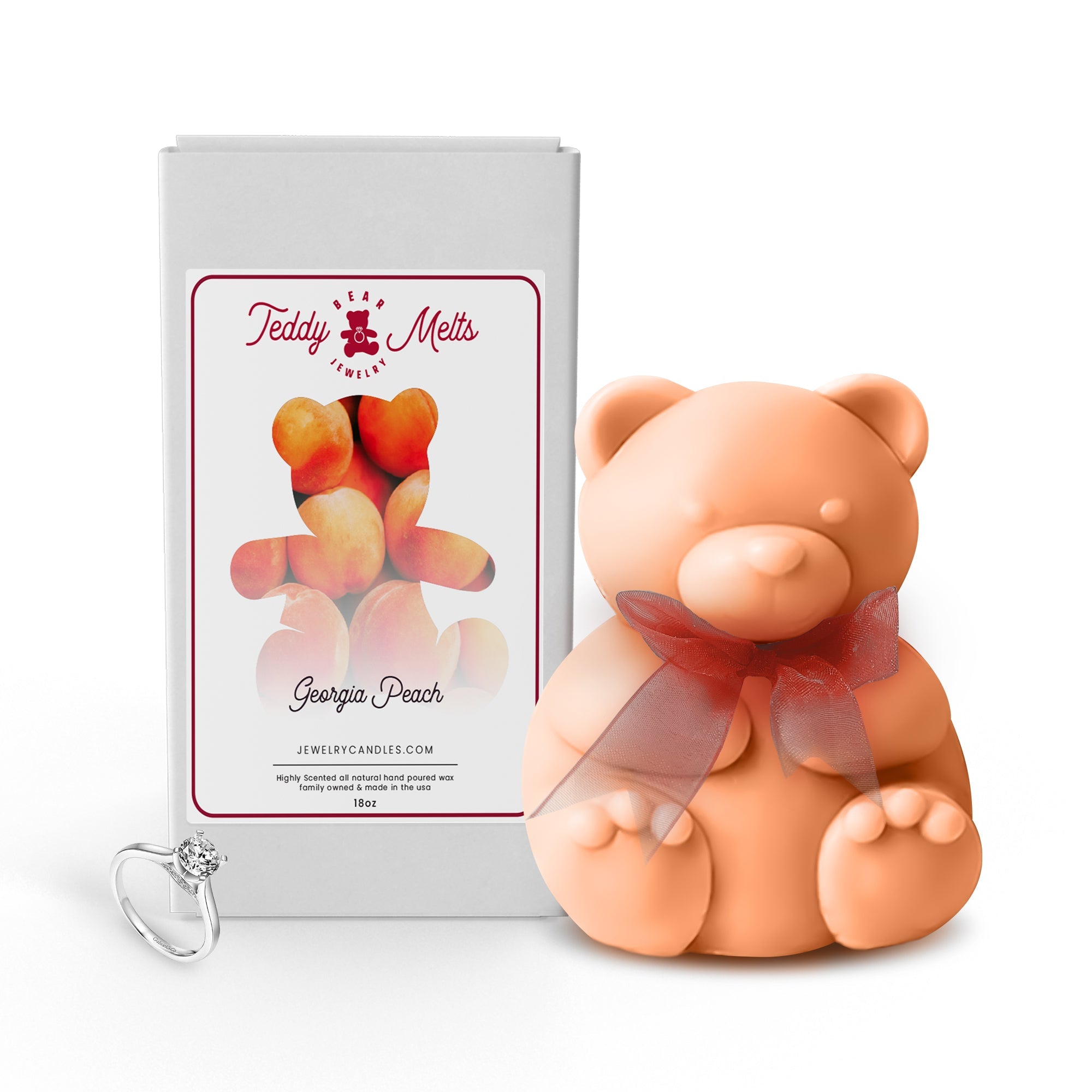 Georgia Peach GIANT Teddy Bear Jewelry Wax Melts
