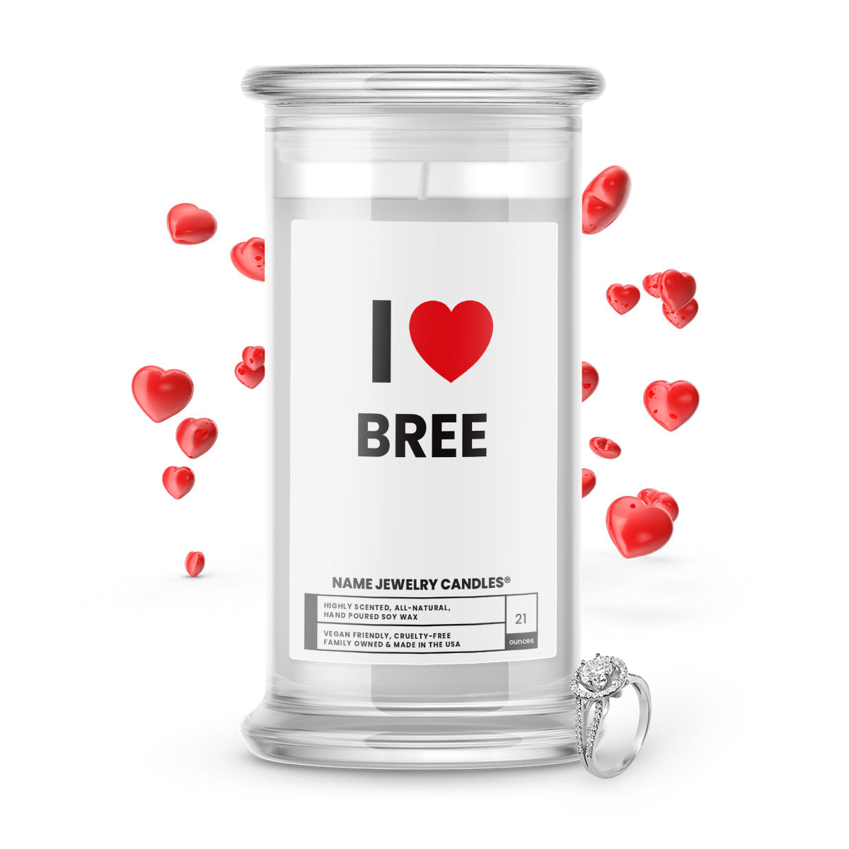 I ❤️ BREE | Name Jewelry Candles