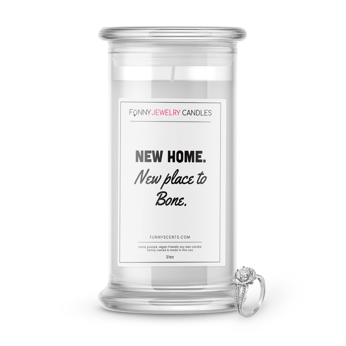 New Home. New place to Bone. Jewelry Funny Candles