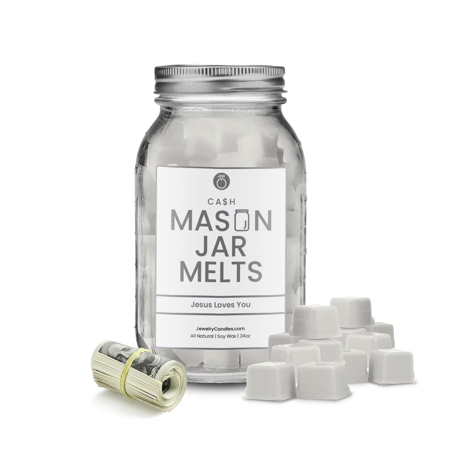Jesus loves you | Mason Jar Cash Wax Melts