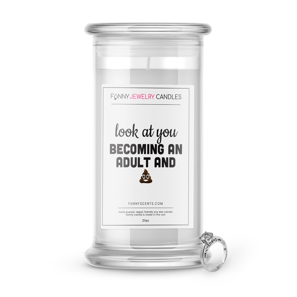 Look at you  Becoming a Adult and Shit Jewelry Funny Candles
