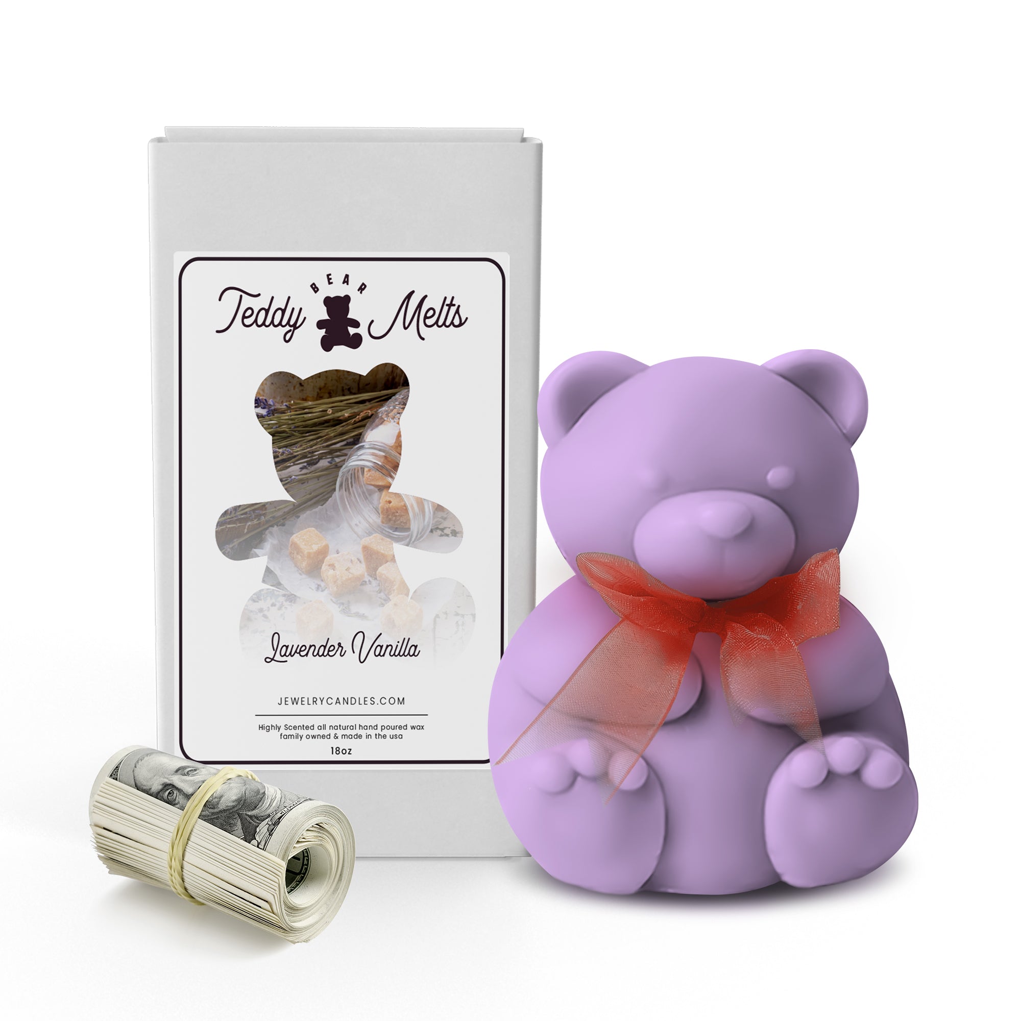 Lavender Vanilla Cash Money GIANT Teddy Bear Wax Melts