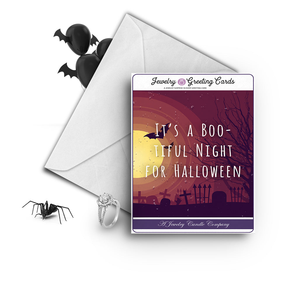 It's a boo-tiful night for halloween Jewelry Greetings Card