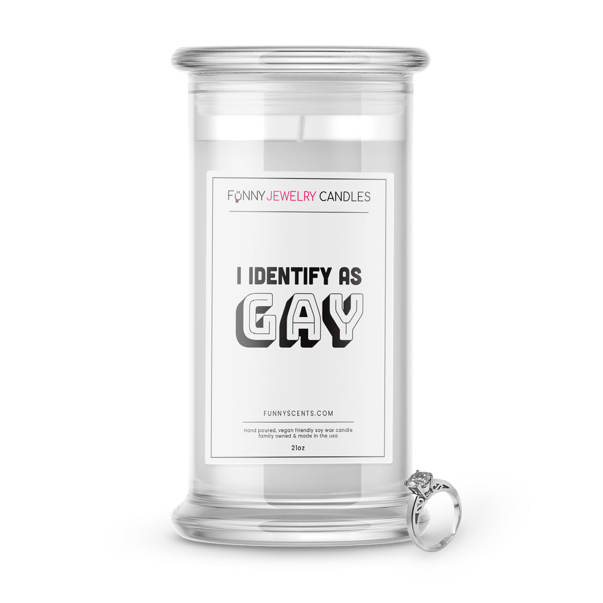 I Identify As a GUY Jewelry Funny Candles