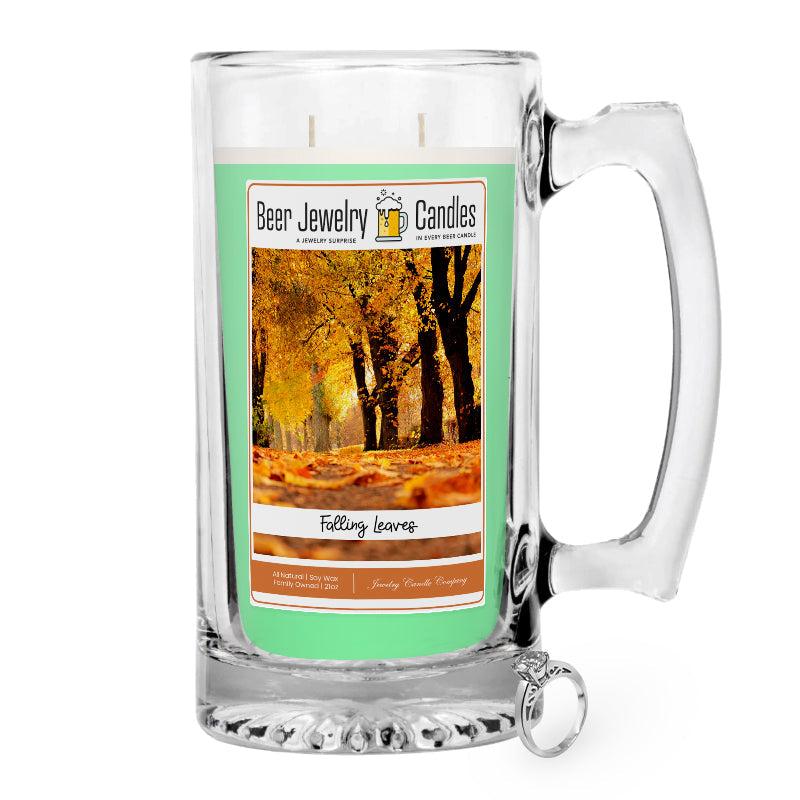 Falling Leaves Beer Jewelry Candle