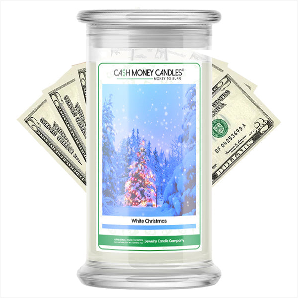 White Christmas Cash Money Candles