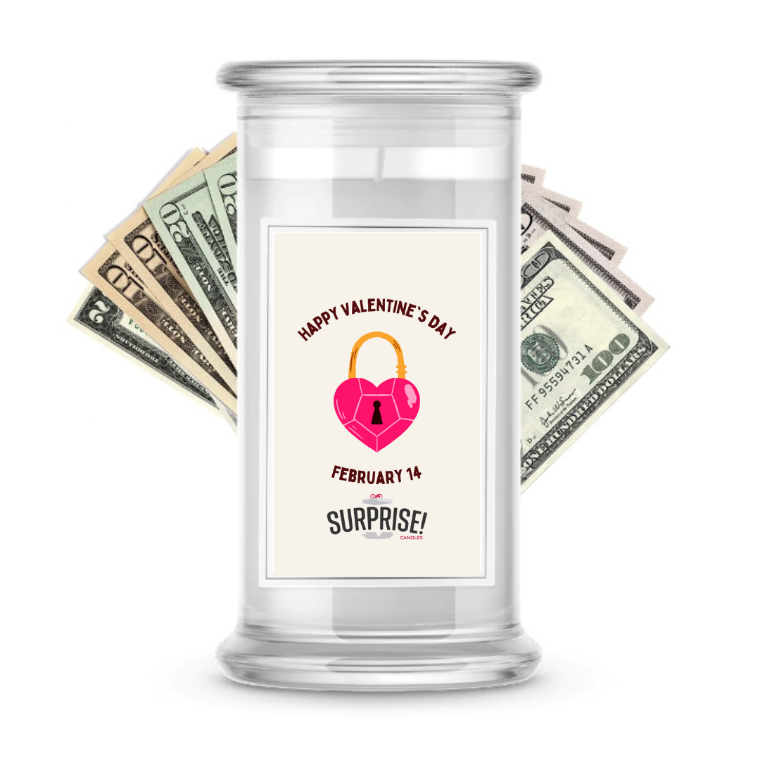 Happy Valentine's Day February 14 | Valentine's Day Surprise Cash Candles