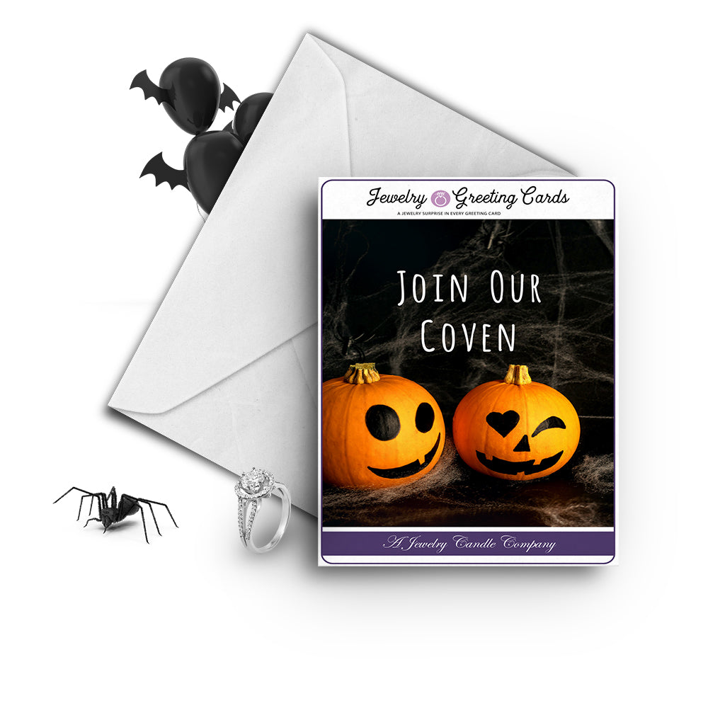 Join your coven Jewelry Greetings Card