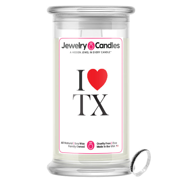 I Love TX Jewelry State Candles