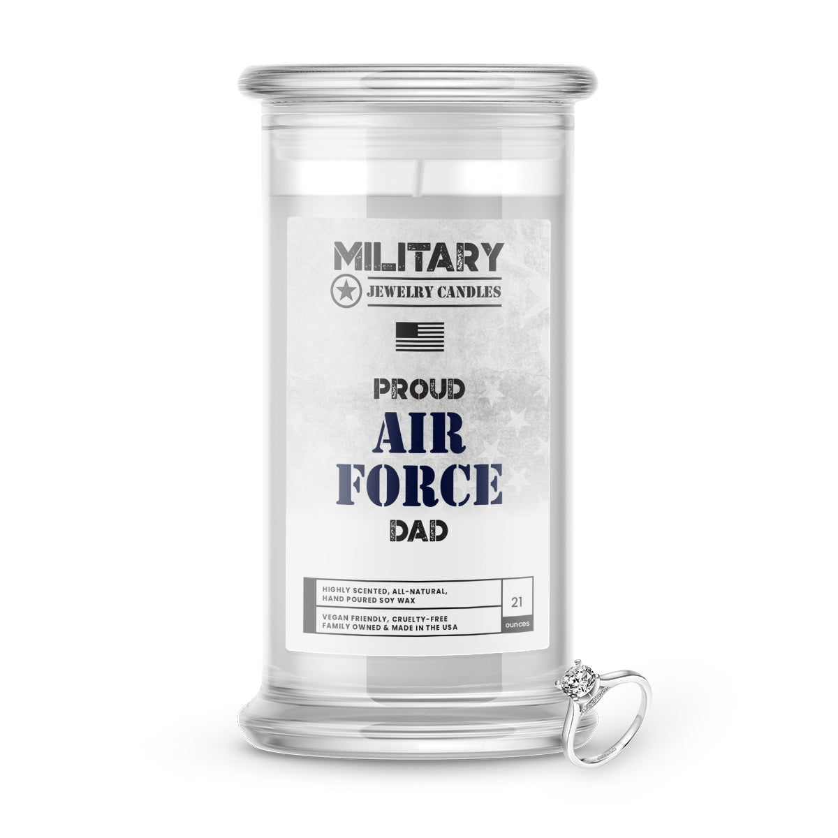 Proud AIR FORCE Dad | Military Jewelry Candles