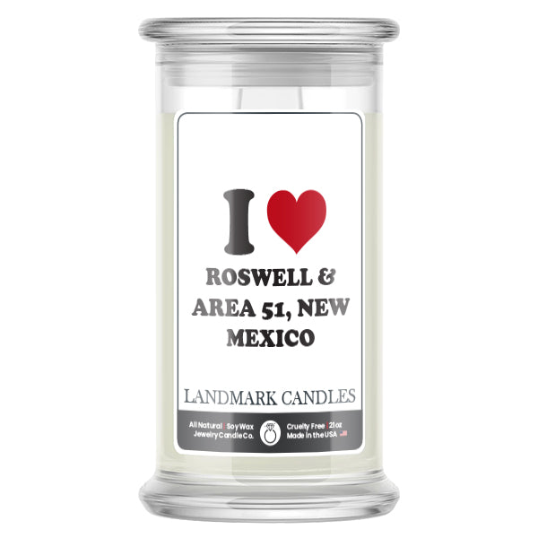 I Love ROSWELL & AREA 51, NEW MEXICO Landmark  Candles