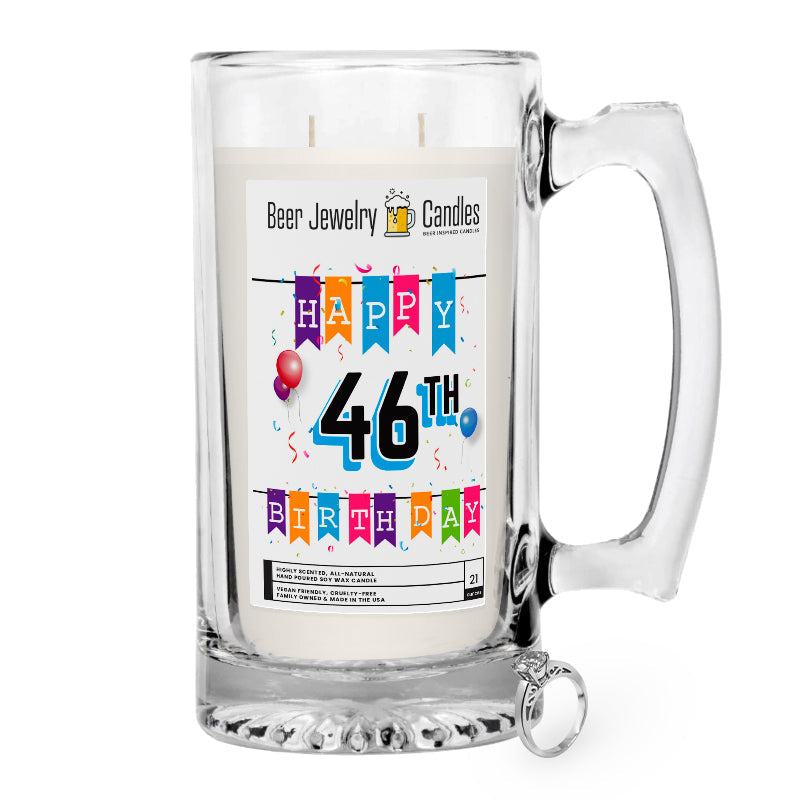 Happy 46th Birthday Beer Jewelry Candle