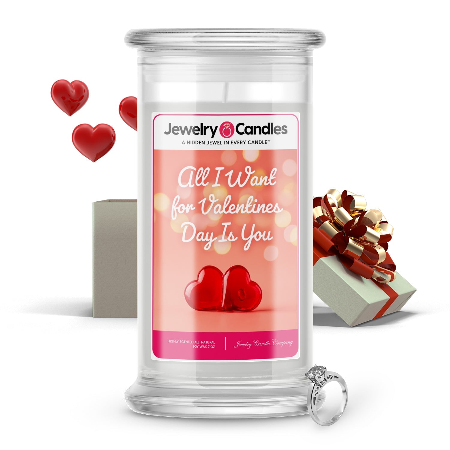 All I Want for Valentines day is You  Valentine Jewelry Candle