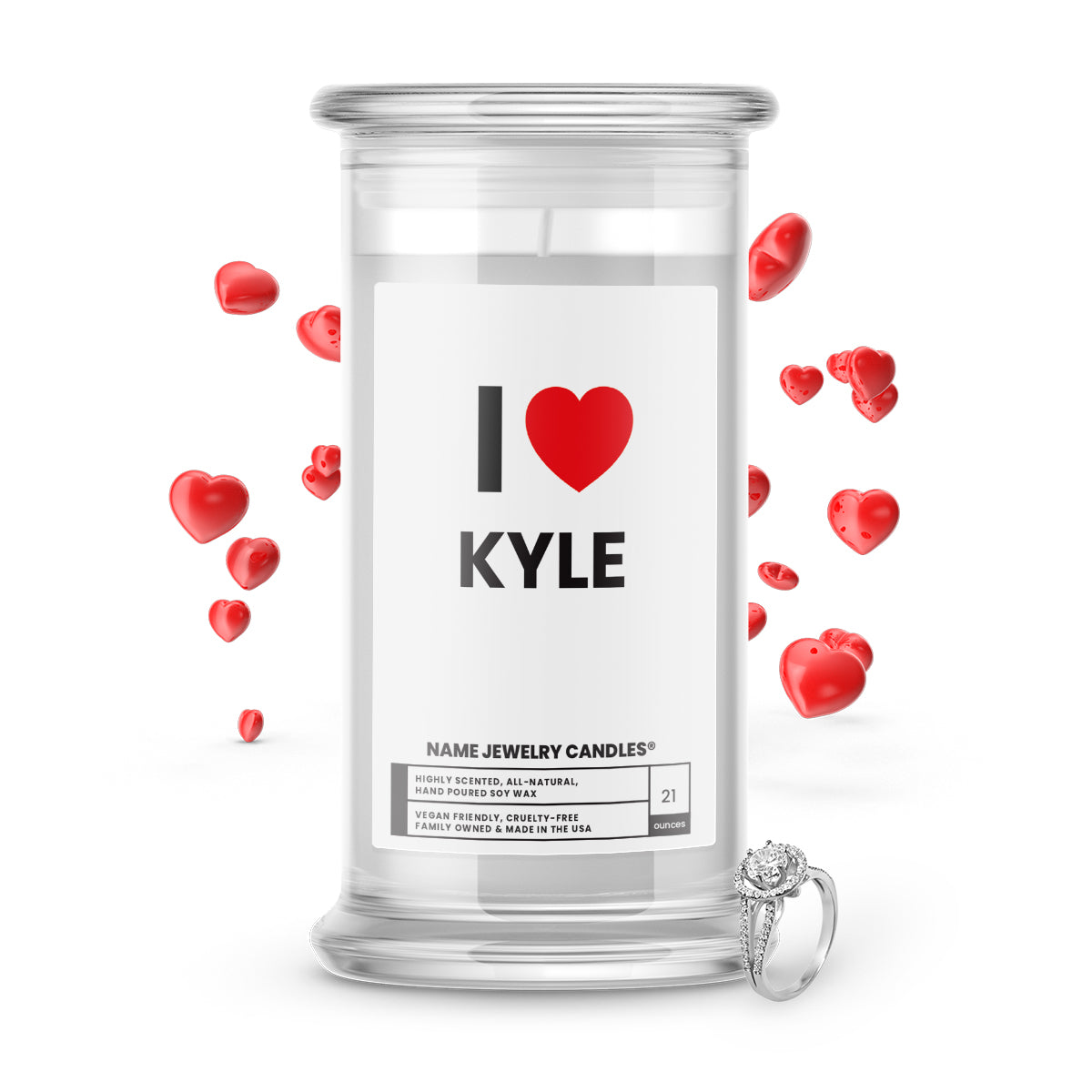 I ❤️ KYLE | Name Jewelry Candles
